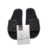 CHANEL RUBBER SLIDES SANDALS LUXE SHOES BLACK 8
