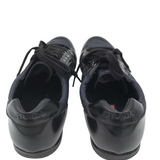 PRADA NYLON/PATENT LEATHER SNEAKERS LUXE MEN SHOES NAVY 12