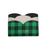 KATE SPADE SCALLOP CARD HOLDER WALLET GREEN BLACK