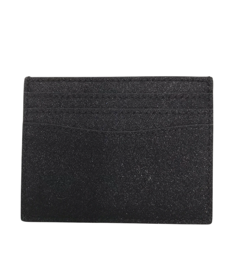 KATE SPADE SPARKLE CARD HOLDER WALLET BLACK SILVER