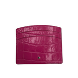 KATE SPADE CROC EMBOSSED CARD HOLDER WALLET PINK