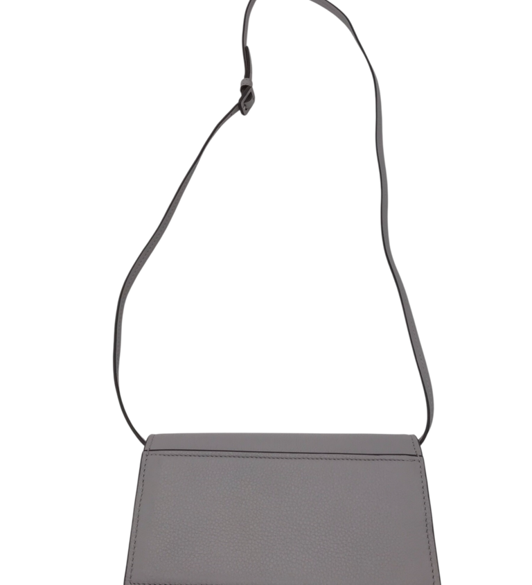 TORY BURCH NWT$328 PEBBLE LEATHER CROSSBODY HANDBAG GRAY SILVER 8L x 4.5H x 2W