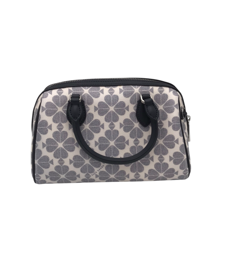 KATE SPADE FLOWER DUFFLE HANDBAG NAVY WHITE 8L x 5H x 4.5W
