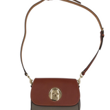 DOONEY & BOURKE RET$278 SADDLE CROSSBODY HANDBAG BROWN TAUPE 7L x 6H x 2W
