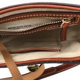 DOONEY & BOURKE RET$278 SADDLE CROSSBODY HANDBAG BROWN TAUPE 7L x 6H x 2W