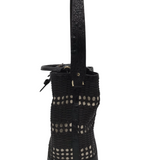 BRAHMIN WOVEN BUCKET SHOULDER HANDBAG BLACK BEIGE 9L x 10H x 5W