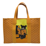 GOYARD VILLETTE TOTE LG. FRENCH BULLDOG LUXE HANDBAG YELLOW