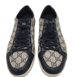 GUCCI LOW-TOP SNEAKERS GG SUPREME LUXE MEN SHOES NAVY 9.5