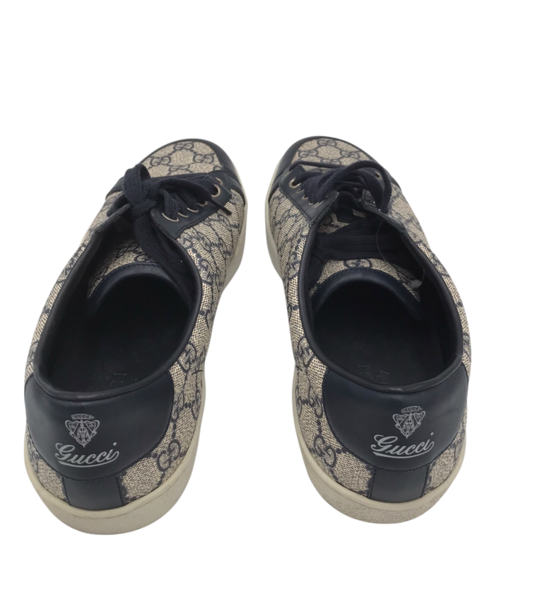 GUCCI LOW-TOP SNEAKERS GG SUPREME LUXE MEN SHOES NAVY 9.5
