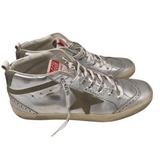 GLDEN GOOSE MID-STAR MID TOP SNEAKERS LUXE MEN SHOES SILVER 43