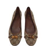GUCCI GG BAMBOO HORSEBIT FLATS LUXE SHOES BEIGE 8.5