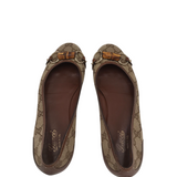 GUCCI GG BAMBOO HORSEBIT FLATS LUXE SHOES BEIGE 8.5