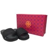 TORY BURCH ROPE PLATFORM SLIDE DESIGNER SHOES BLACK 8