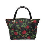 COACH ROSE SMALL TOTE HANDBAG BLACK RED 8”x13”x2.5x