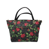 COACH ROSE SMALL TOTE HANDBAG BLACK RED 8”x13”x2.5x