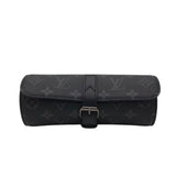 LOUIS VUITTON 3WATCH CASE MONOGRAM ECLIPSE LUXE HANDBAG BLACK 7.5”x5”x3.5”