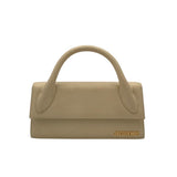JACQUEMUS LE CHIQUITO LONG LEATHER TOP HANDLE LUXE HANDBAG CREAM 4”x8.5”x2”