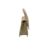JACQUEMUS LE CHIQUITO LONG LEATHER TOP HANDLE LUXE HANDBAG CREAM 4”x8.5”x2”
