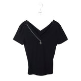 FRANK LYMAN NWT SHORT SLEEVE DESIGNER TOP BLACK 10