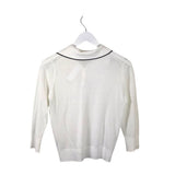 VINCE NWT$265 KNIT POLO 3/4 SLEEVE DESIGNER TOP WHITE SMALL