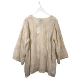 JOHNNY WAS EMBROIDERED LONG SLEEVE DESIGNER BLOUSE CREAM XXLARGE