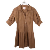 CINQ A SEPT PUFF SLEEVE DESIGNER DRESS BROWN 6