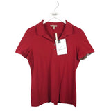 BURBERRY BRIT POLO SHORT SLEEVE LUXE TOP RED LARGE