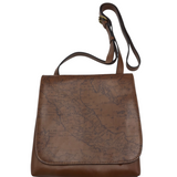 PATRICIA NASH MAP CROSSBODY HANDBAG BROWN BLACK