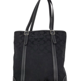 COACH LOGO TOTE HANDBAG BLACK 11L x 10H x 3W