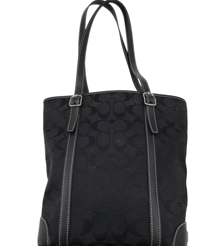 COACH LOGO TOTE HANDBAG BLACK 11L x 10H x 3W