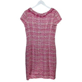SARA CAMPBELL TWEED SHORT SLEEVE DESIGNER DRESS PINK WHITE 10