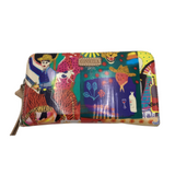 CONSUELA RET$135 ZIP AROUND CLUTCH WALLET ORANGE BLUE