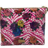 CONSUELA RET$145 ZIP CROSSBODY HANDBAG PINK WHITE 11L x 9H x 2W