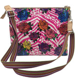 CONSUELA RET$145 ZIP CROSSBODY HANDBAG PINK WHITE 11L x 9H x 2W