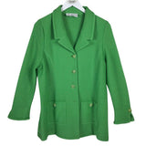 ST JOHN COLLECTION 4-BUTTON DESIGNER BLAZER GREEN 14