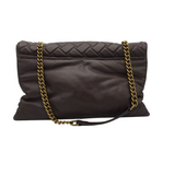 KURT GEIGER RET$368 LARGE LEATHER QUILTED SHOUDLER HANDBAG CHOCOLATE