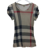 BURBERRY BRIT SHORT SLEEVE DESIGNER TOP TAN BLACK XSTP