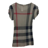BURBERRY BRIT SHORT SLEEVE DESIGNER TOP TAN BLACK XSTP