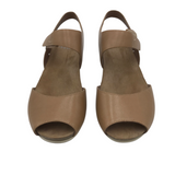 DANSKO LEATHER WEDGE SANDAL SHOES TAN 37