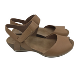 DANSKO LEATHER WEDGE SANDAL SHOES TAN 37