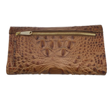 BRAHMIN RET$175 CROC EMBOSSED WALLET BROWN