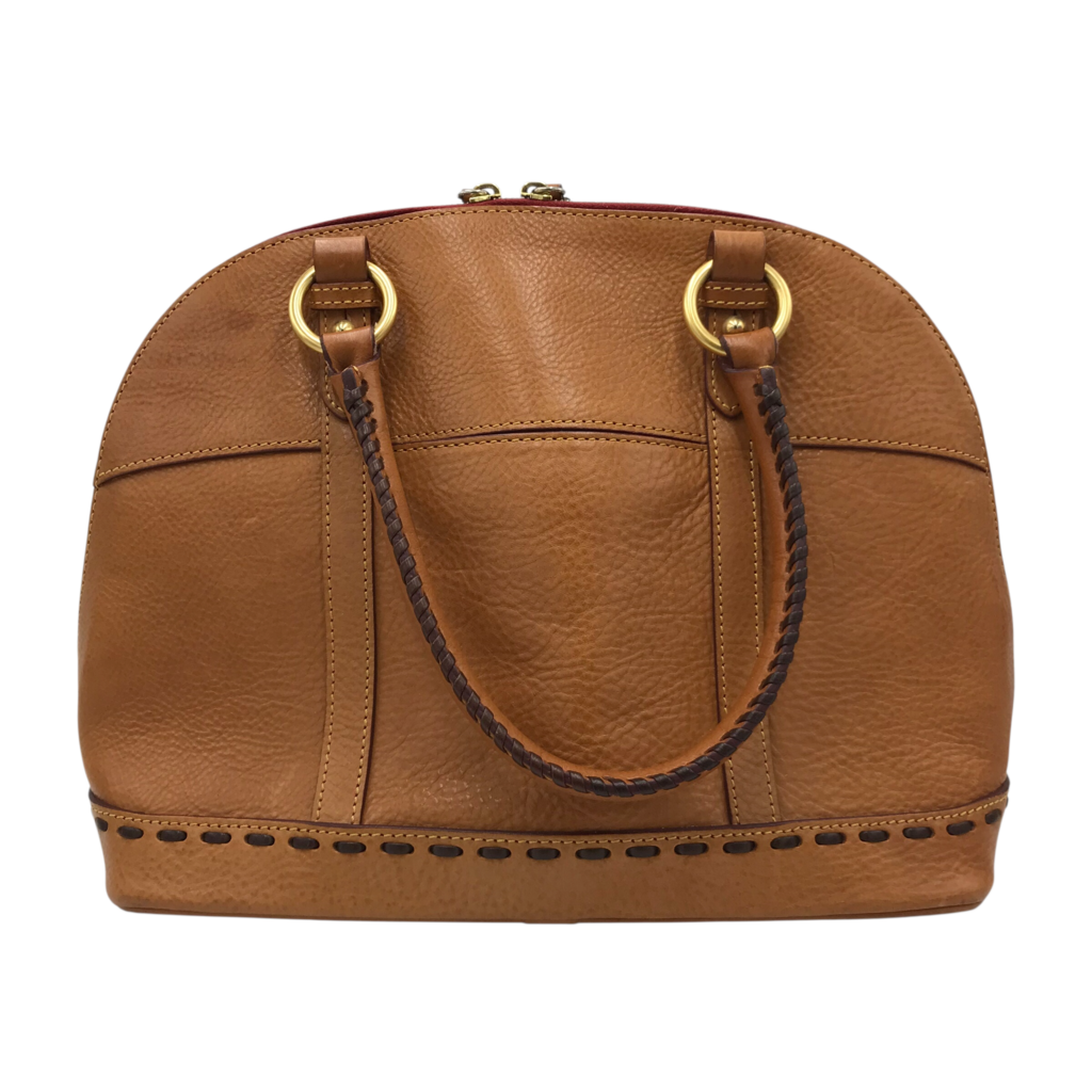 DOONEY & BOURKE FLORENTINE LEATHER SATCHEL HANDBAG BROWN 16L x 10H x 6W