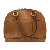 DOONEY & BOURKE FLORENTINE LEATHER SATCHEL HANDBAG BROWN 16L x 10H x 6W