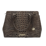 BRAHMIN RET$295 CROC EMBOSSED SATCHEL HANDBAG BROWN 13L x 10H x 5W