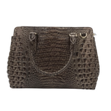 BRAHMIN RET$295 CROC EMBOSSED SATCHEL HANDBAG BROWN 13L x 10H x 5W