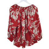 JOSEPH RIBKOFF FLORAL LONG SLEEVE DESIGNER TOP RED WHITE 8