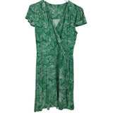 CABI PRINT SHORT SLEEVE DRESS GREEN WHITE MEDIUM