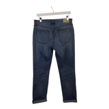 JOHNNY WAS RET$350 EMBROIDERED STRAIGHT DESIGNER JEANS BLUE WHITE 27