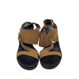 RET$795 BLOCK HEEL SLINGBACK SUEDE SANDAL DESIGNER SHOES TAN 39