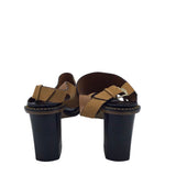 RET$795 BLOCK HEEL SLINGBACK SUEDE SANDAL DESIGNER SHOES TAN 39